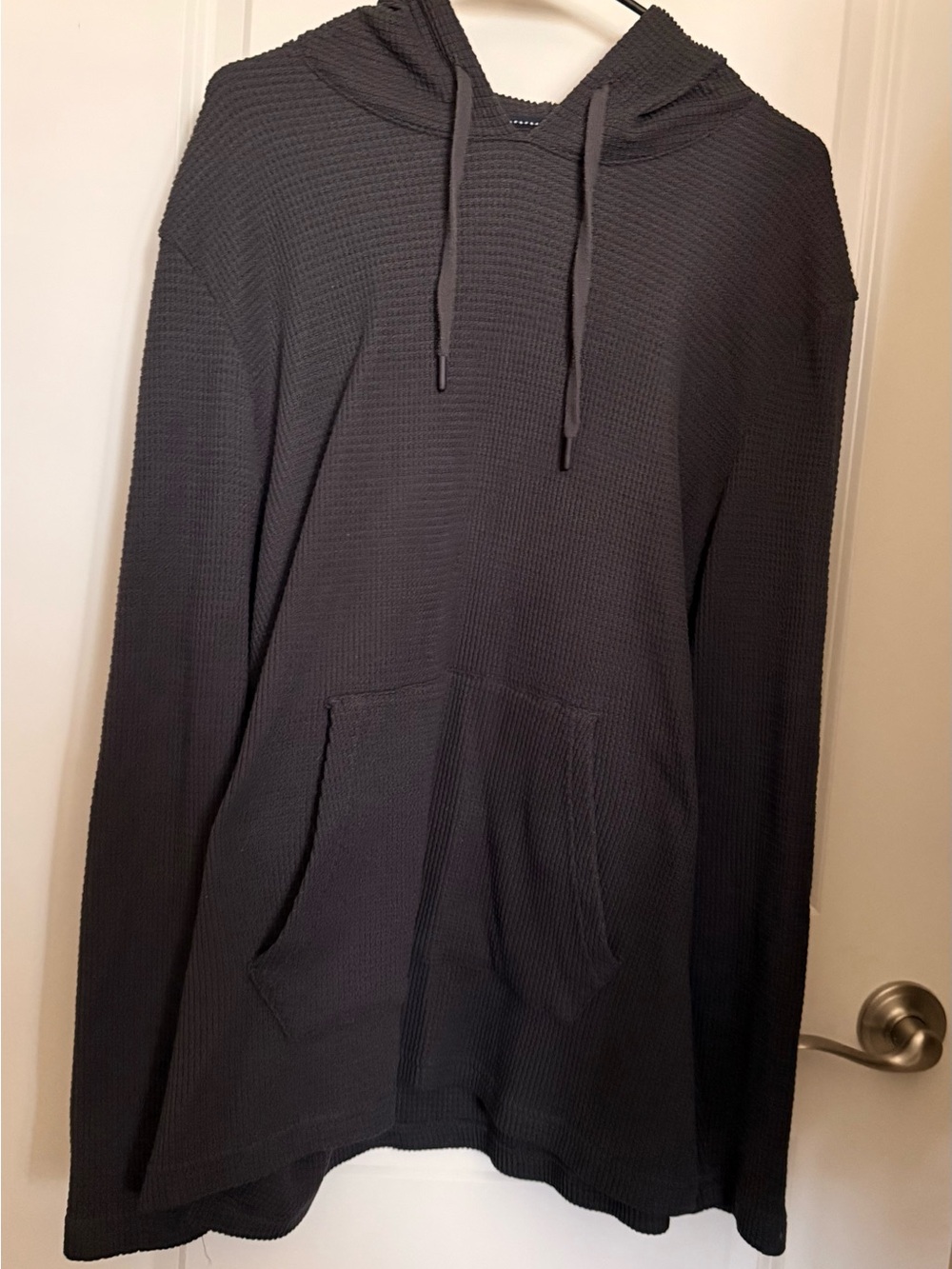 Men's Dark Gray Waffle Knit Hoodie Size XXL